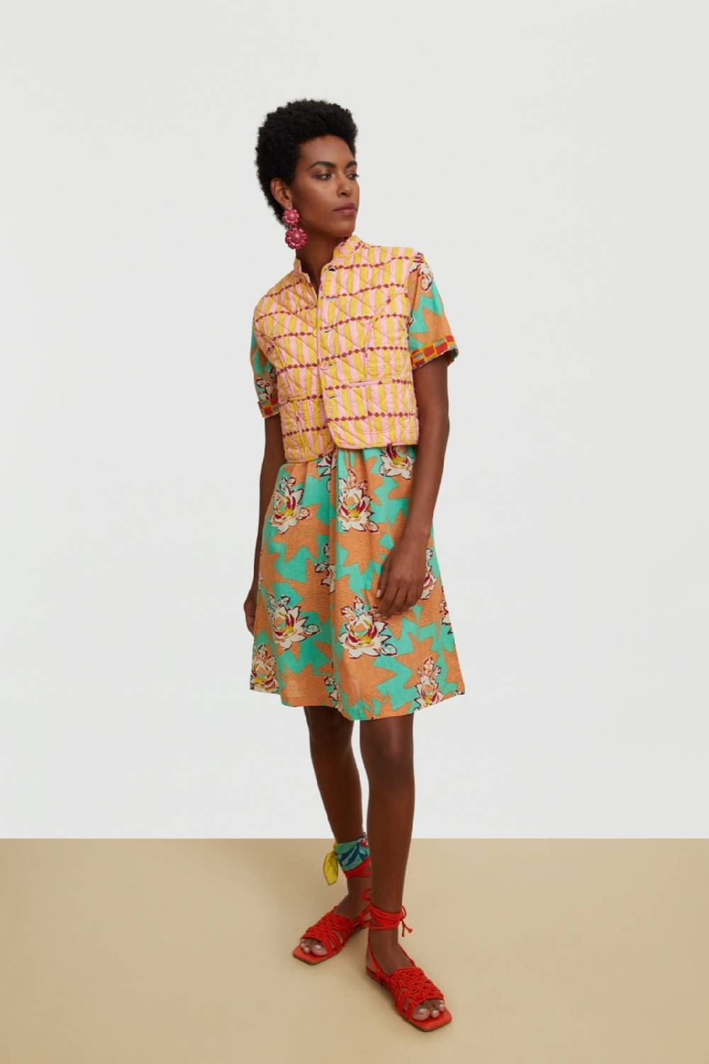 Lisa Corti Abito Radha Star Flower Aqua