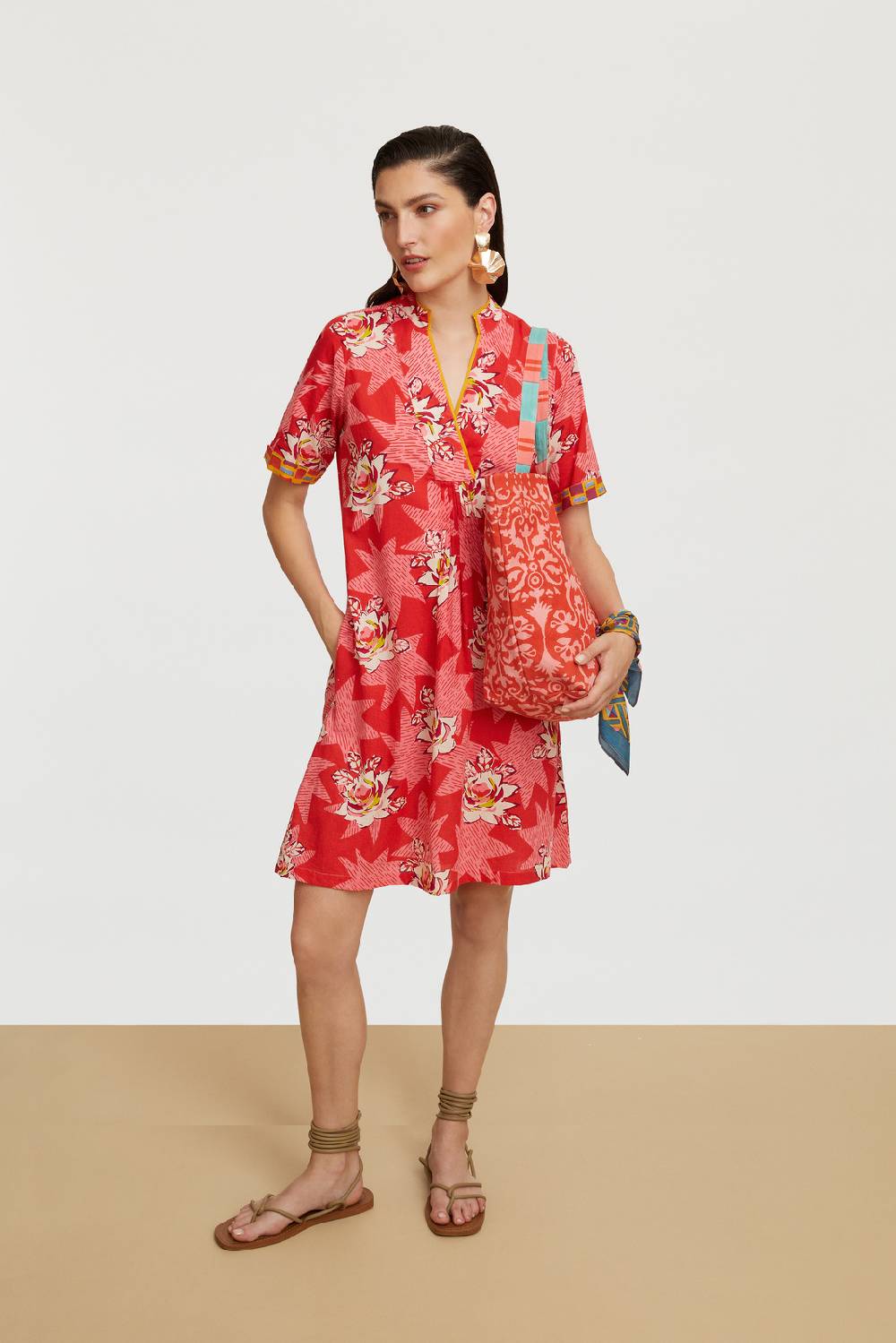 Lisa Corti Abito Radha Star Flower Red