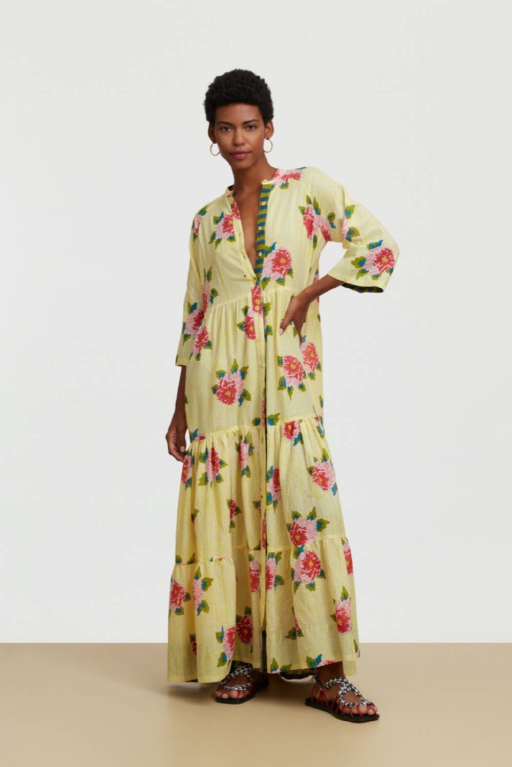 Lisa Corti abito rambagh barwara light yellow