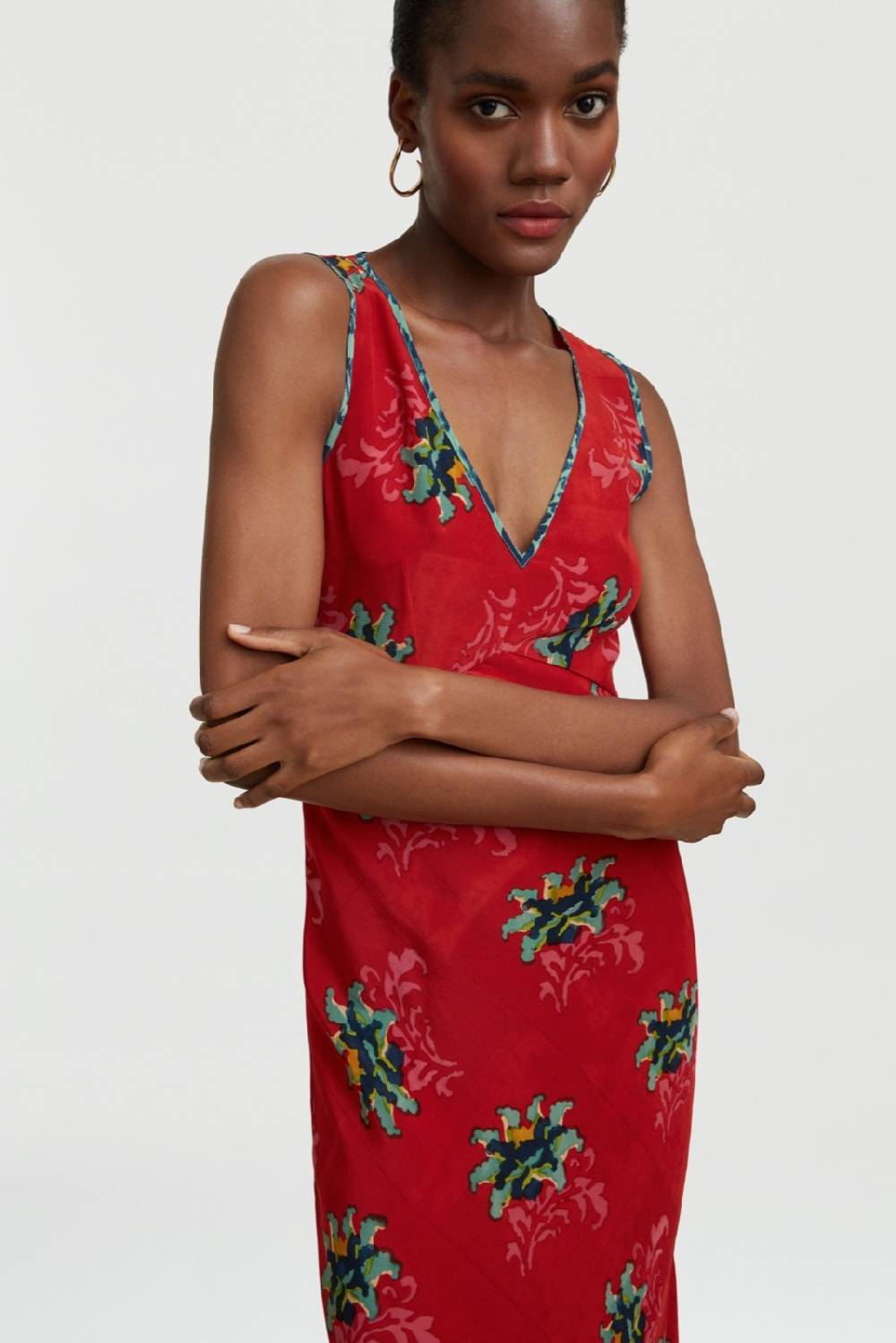 Lisa Corti Abito Sofia Tangeri Flower Coral