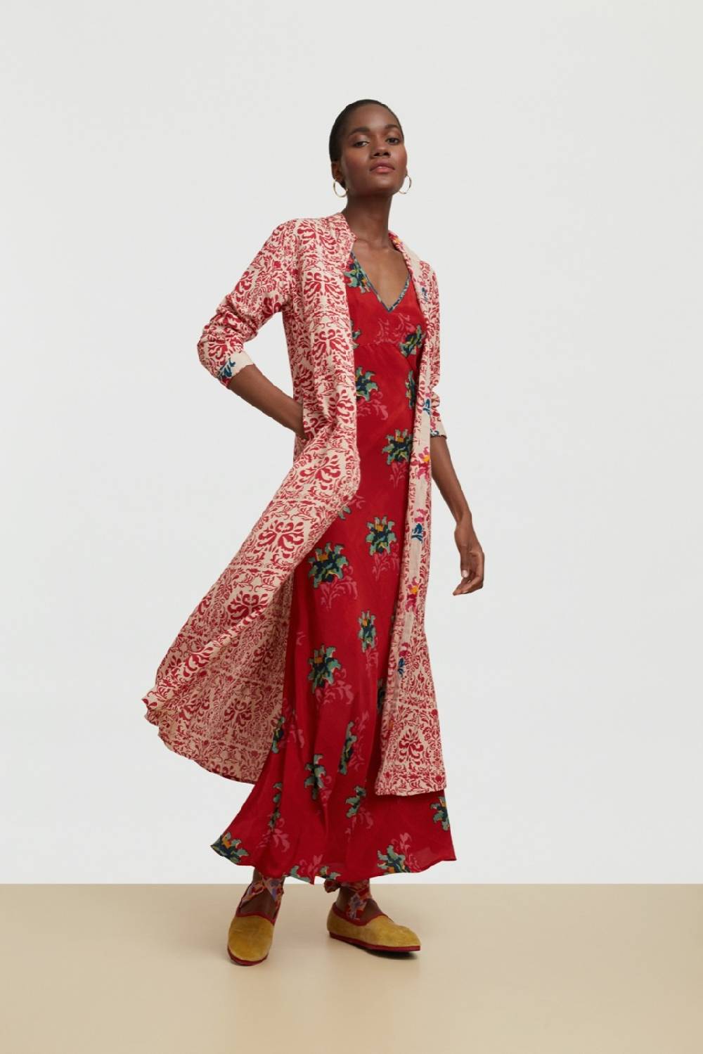 Lisa Corti Abito Sofia Tangeri Flower Coral