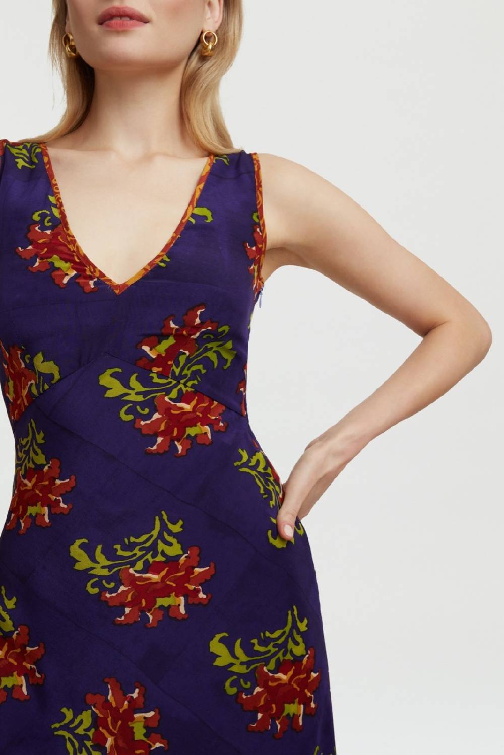 Lisa Corti Abito Sofia Tangeri Flower Purple