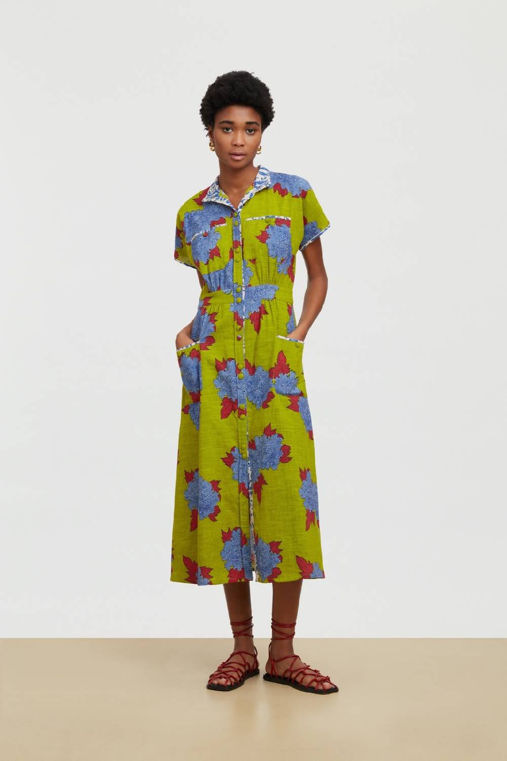 Lisa Corti abito tsubaki abhanery peony acid green