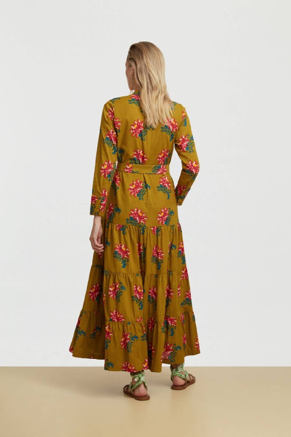 Lisa Corti Abito Tulsi Tangeri Rose Olive Green