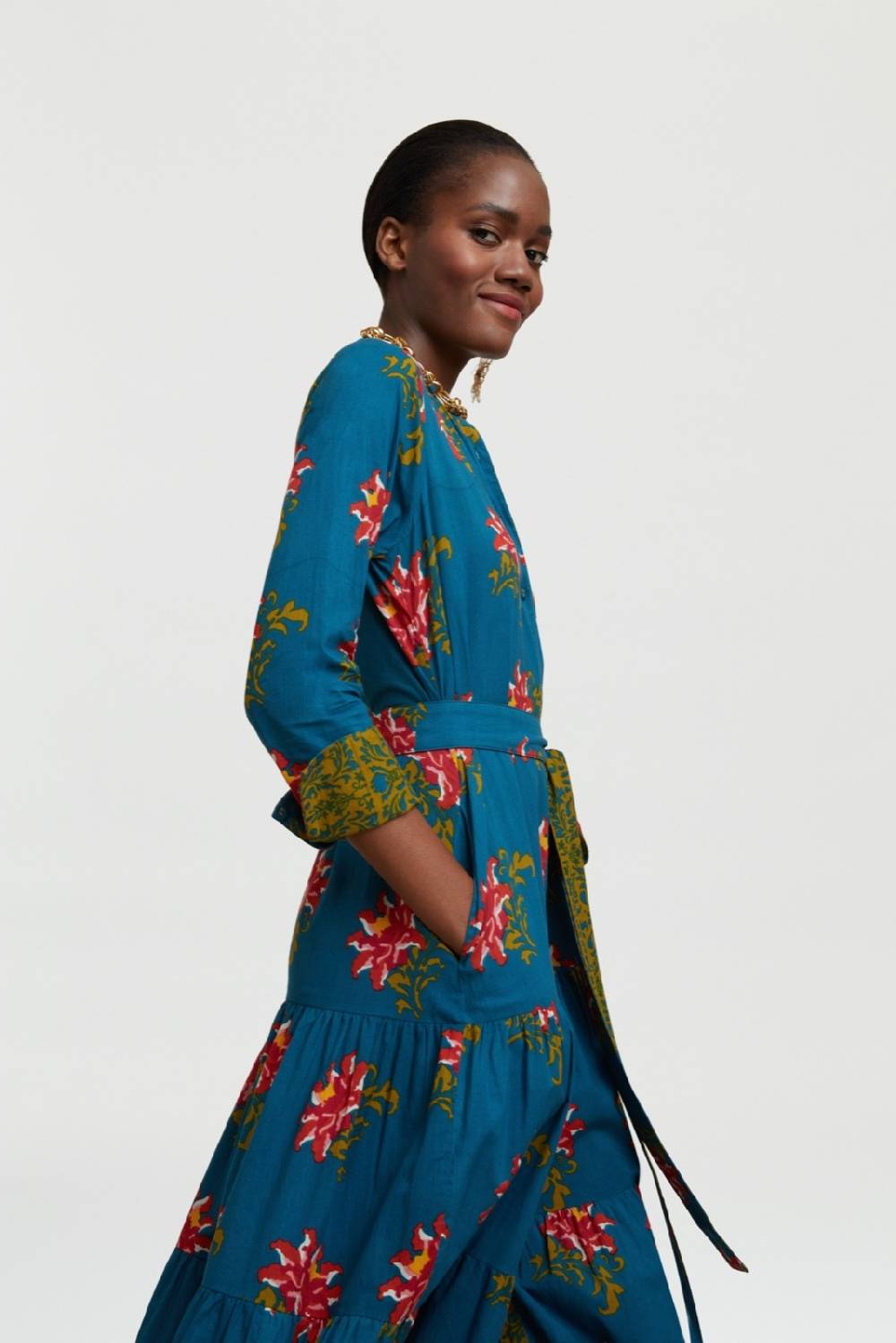 Lisa Corti Abito Tulsi Tangeri Rose Teal