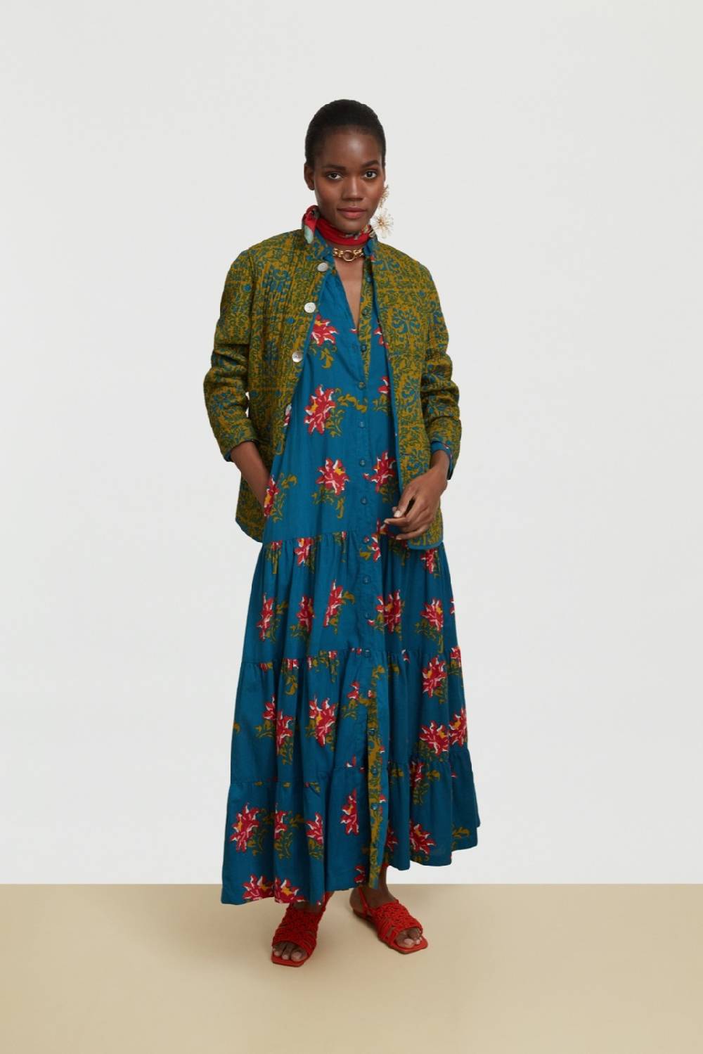 Lisa Corti Abito Tulsi Tangeri Rose Teal