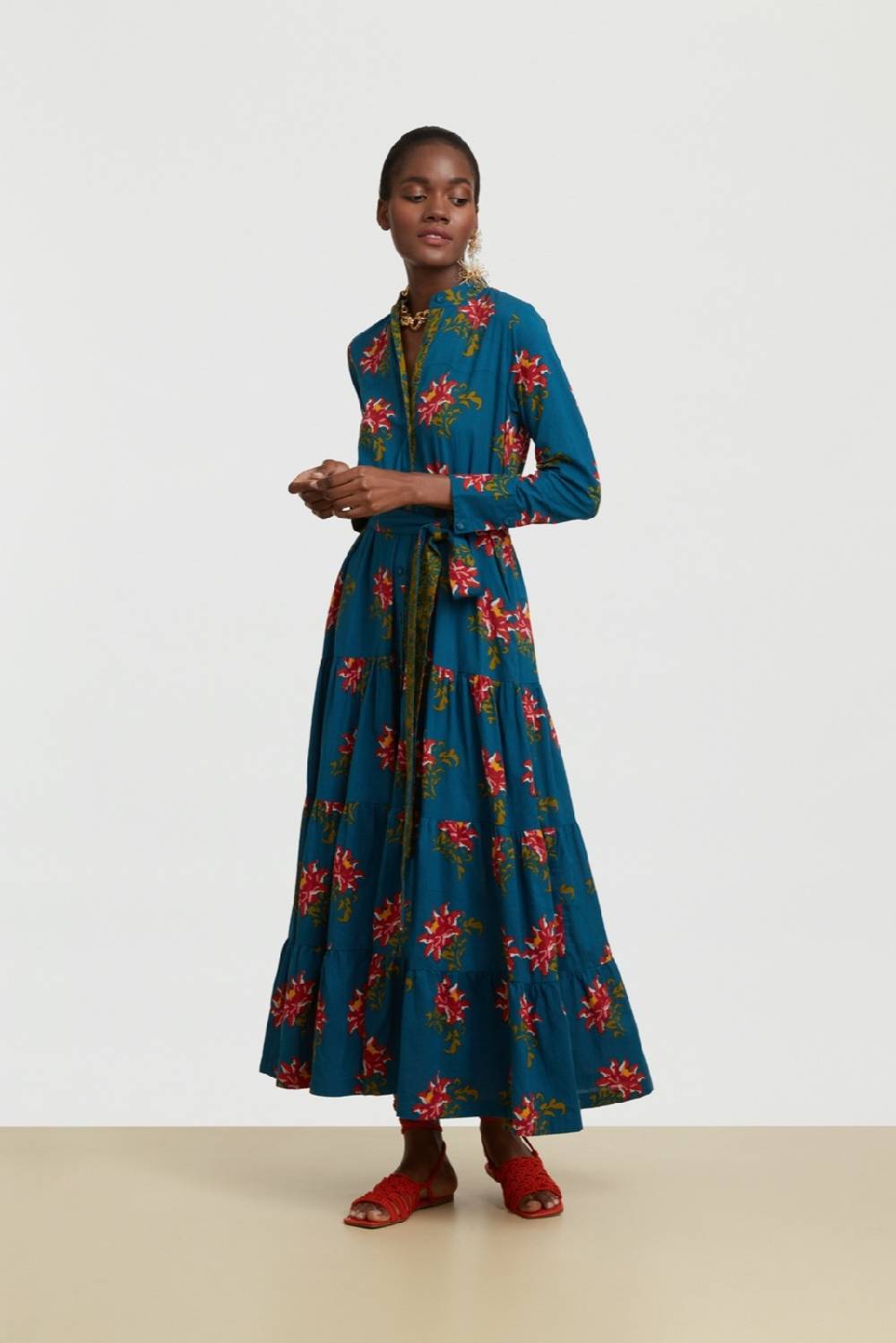 Lisa Corti abito tulsi tangeri rose teal