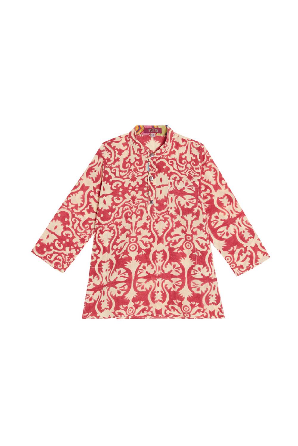 Lisa Corti baby kurta dam dam natural aubergine