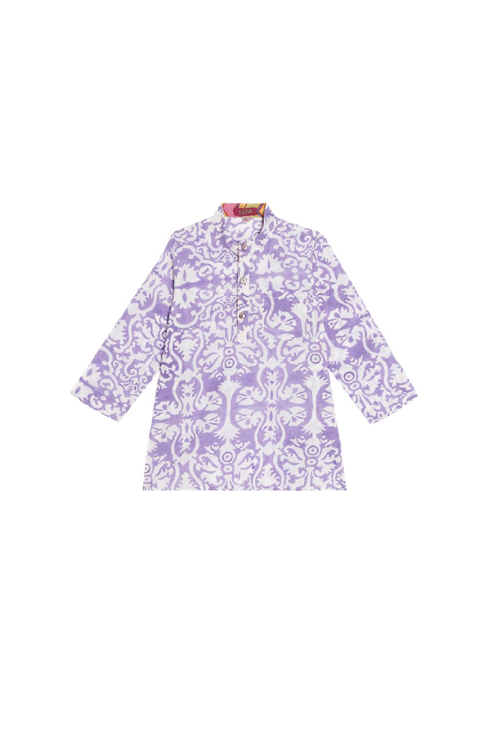 Lisa Corti baby kurta dam dam natural purple