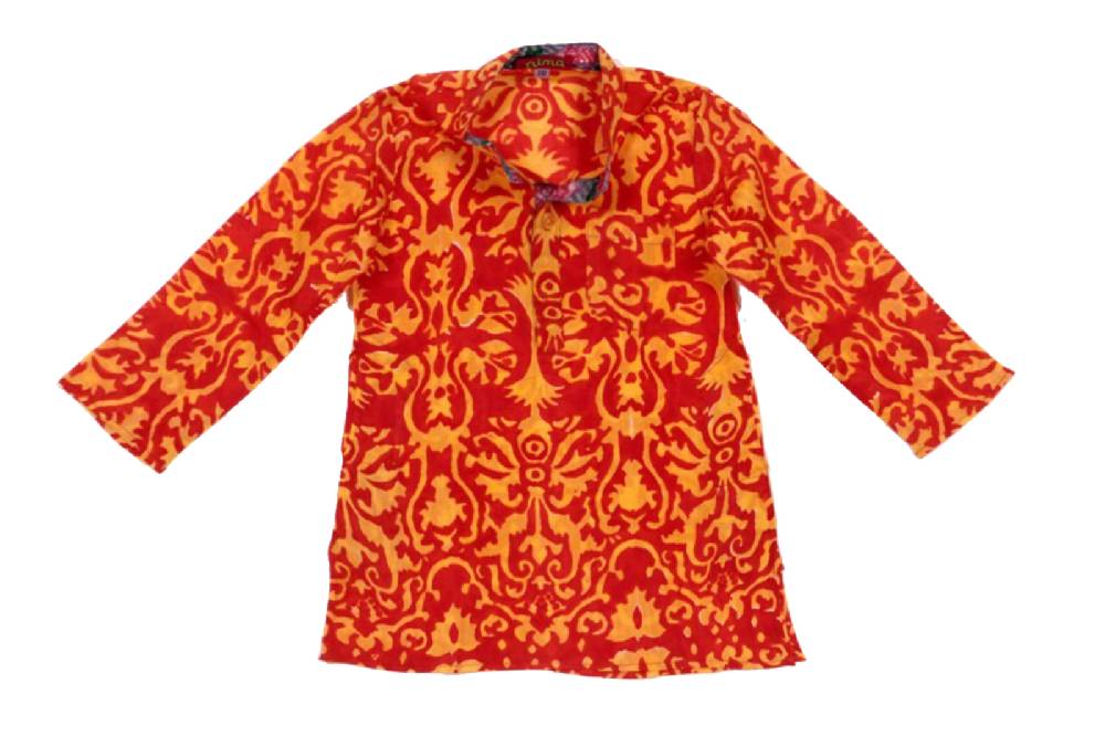 Lisa Corti baby kurta dam dam yellow red