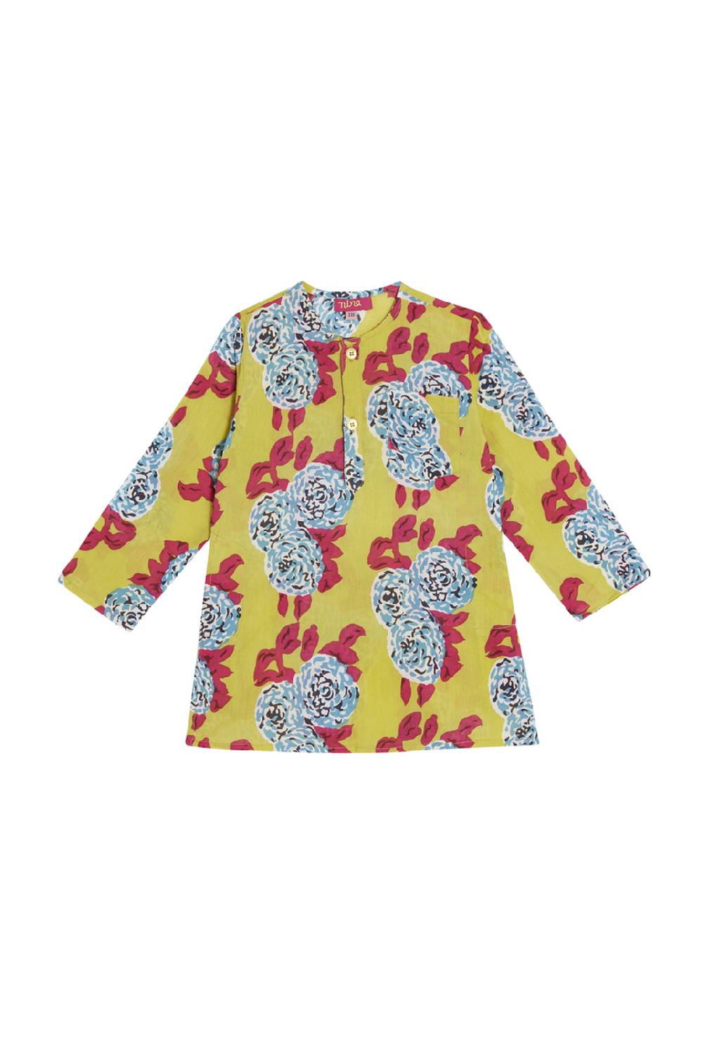 Lisa Corti baby kurta leopard flower acid green