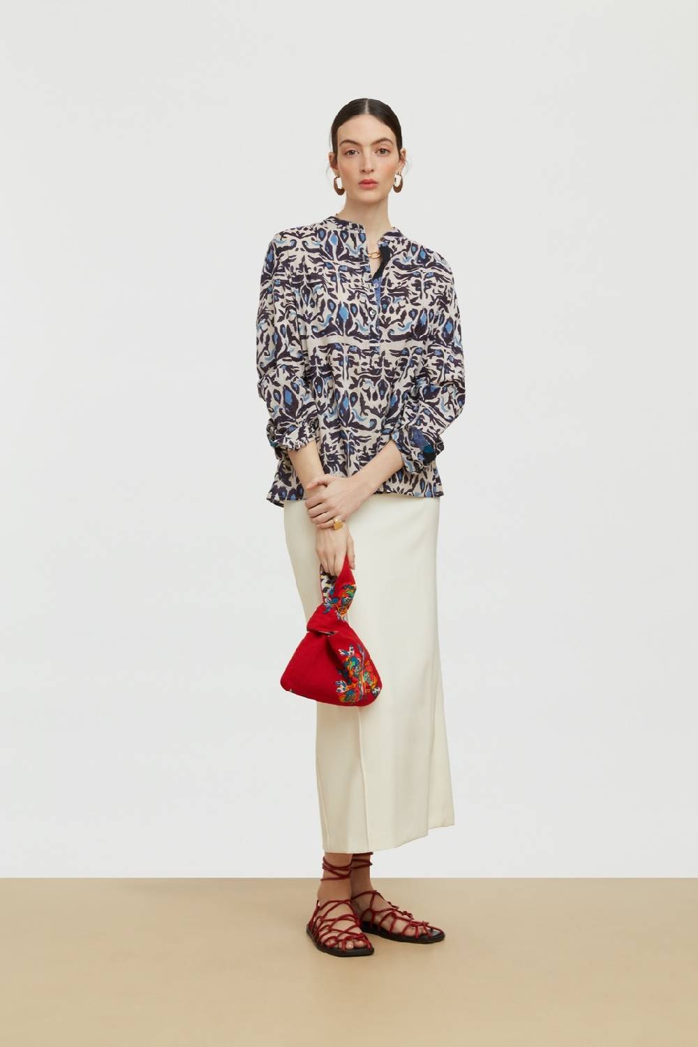 Lisa Corti Borsa Knot Cubist Rose Red