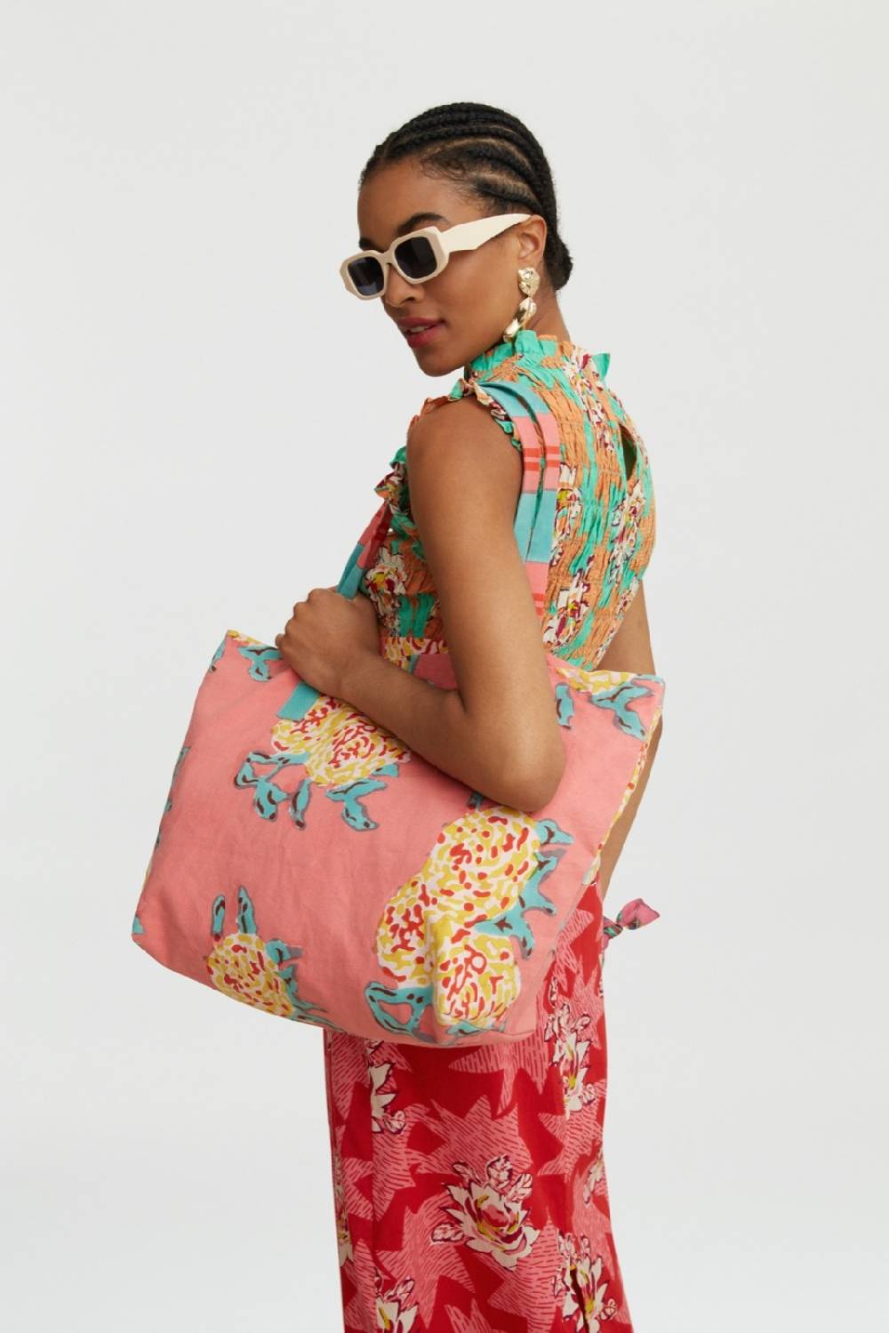 Lisa Corti Borsa New Lisa Leopard Flower Old Pink