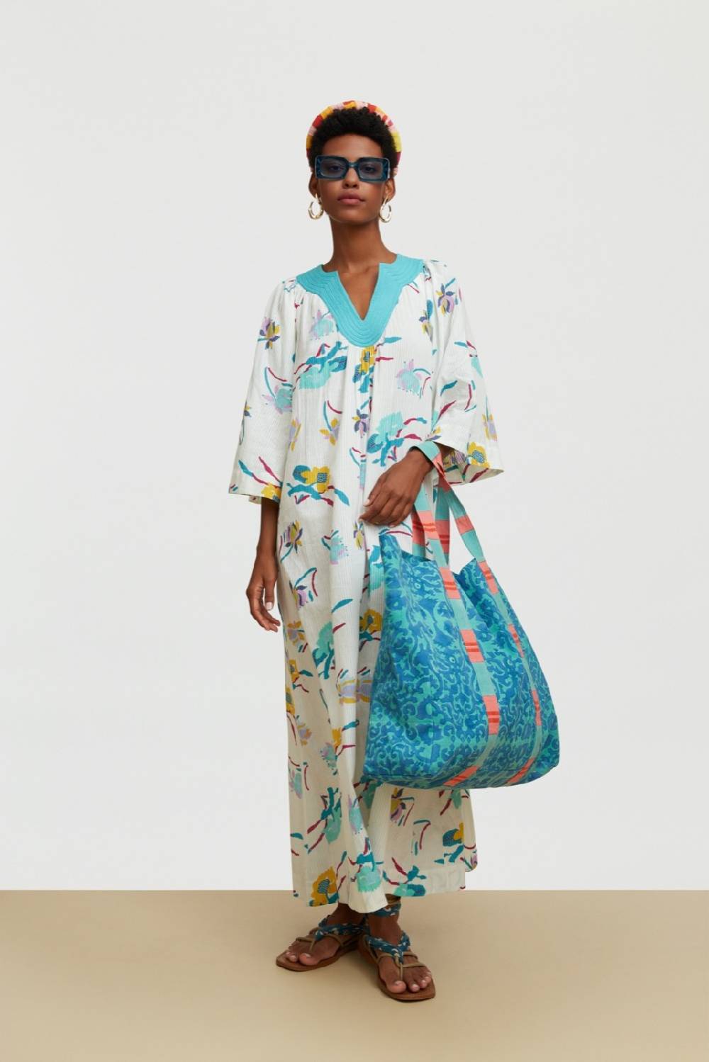 Lisa Corti Borsa Shopping Damask Design Blue