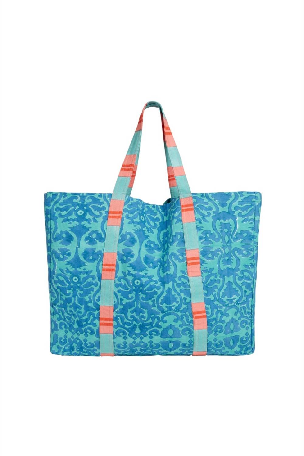 Lisa Corti Borsa Shopping Damask Design Blue