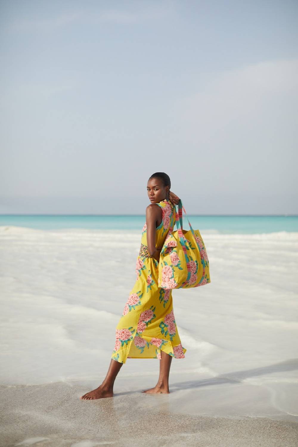 Lisa Corti Borsa Shopping Leopard Flower Yellow