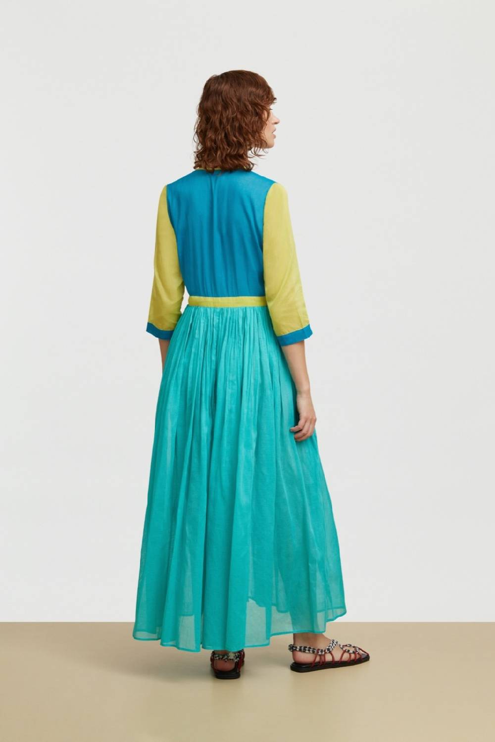 Lisa Corti Caftano Lungo Aperto Rainbow Cobalt