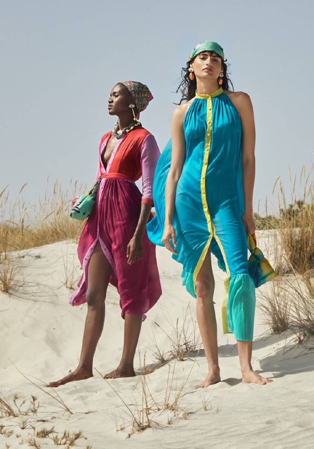 Lisa Corti Caftano Lungo Aperto Rainbow Geranium