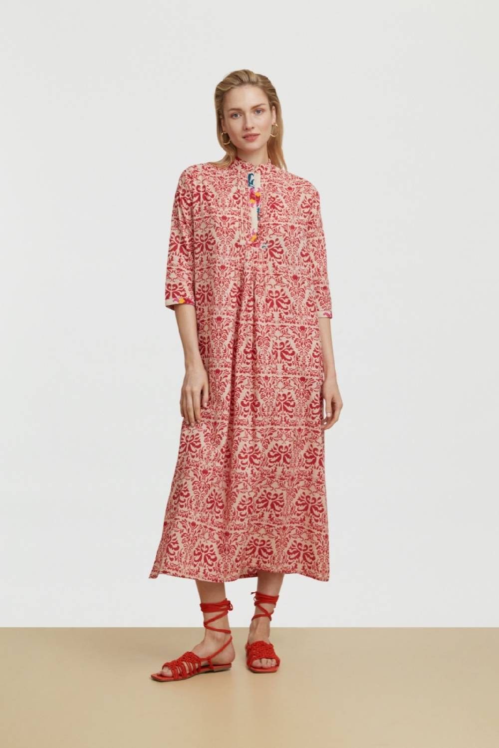 Lisa Corti Caftano Mirte Tangeri Damask Natural