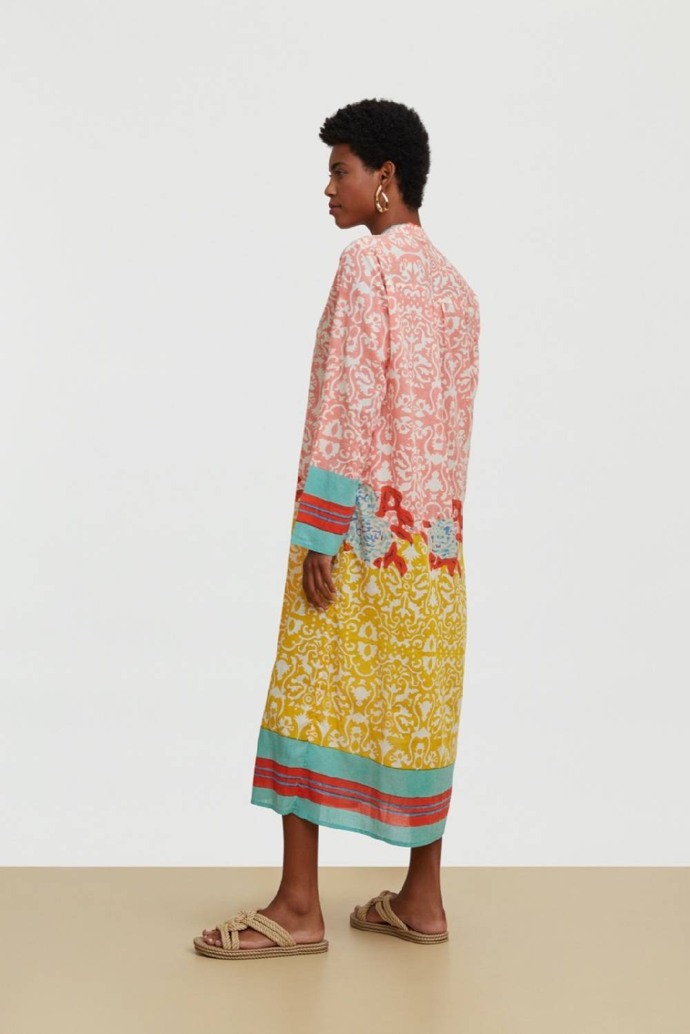 Lisa Corti Caftano Radha Dam Dam Old Pink