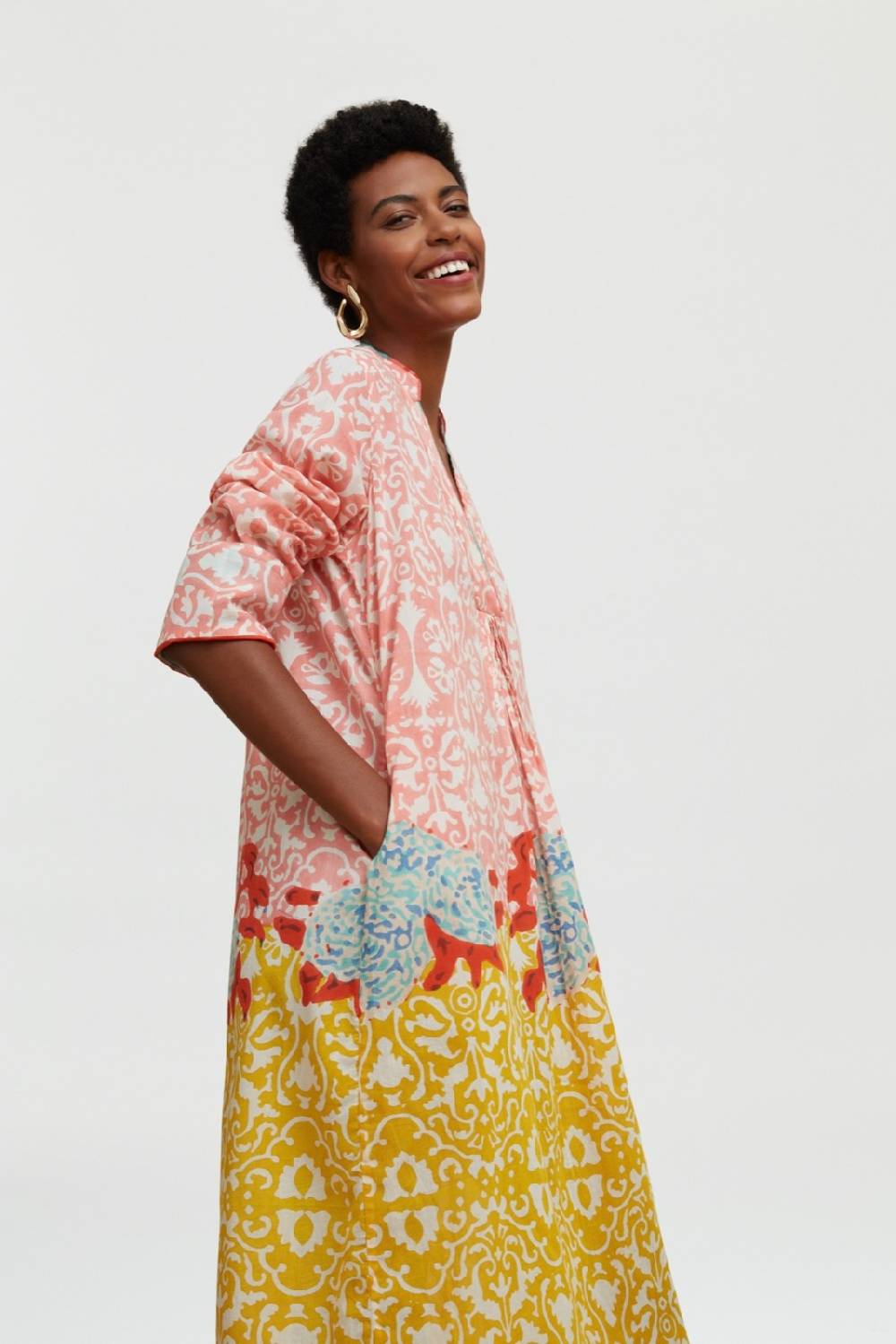 Lisa Corti Caftano Radha Dam Dam Old Pink