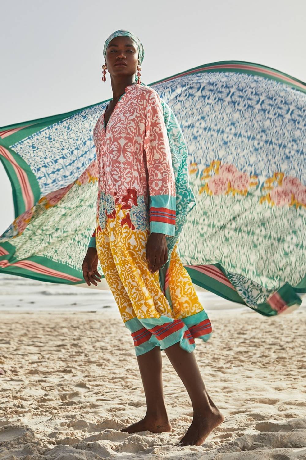 Lisa Corti Caftano Radha Dam Dam Old Pink