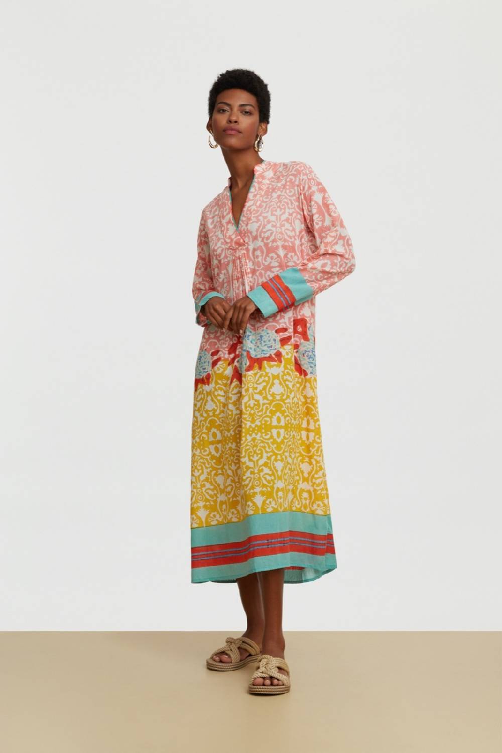 Lisa Corti caftano radha dam dam old pink