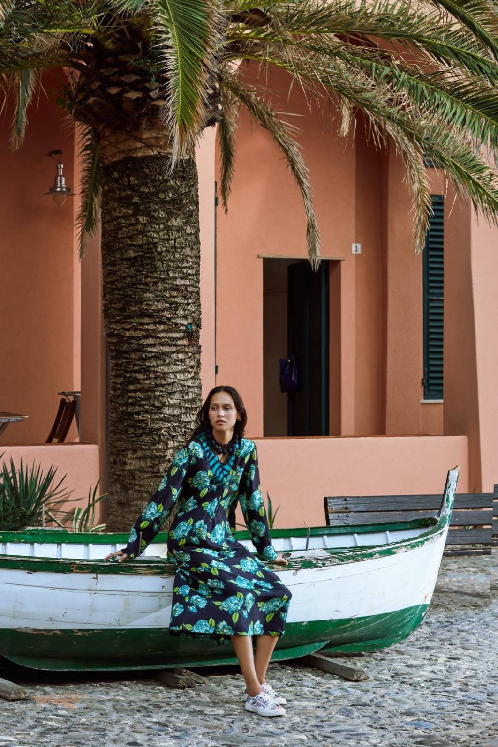 Lisa Corti Caftano Radha Rosa Spina Black