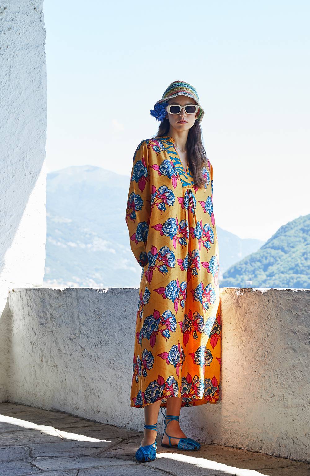 Lisa Corti caftano radha rosa spina orange