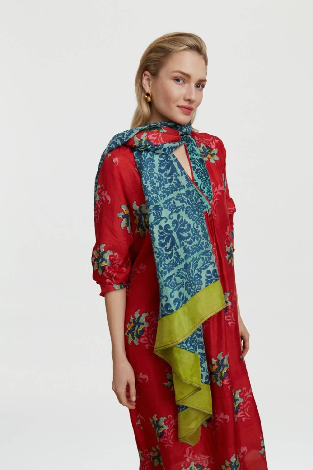 Lisa Corti Caftano Radha Tangeri Flower Coral