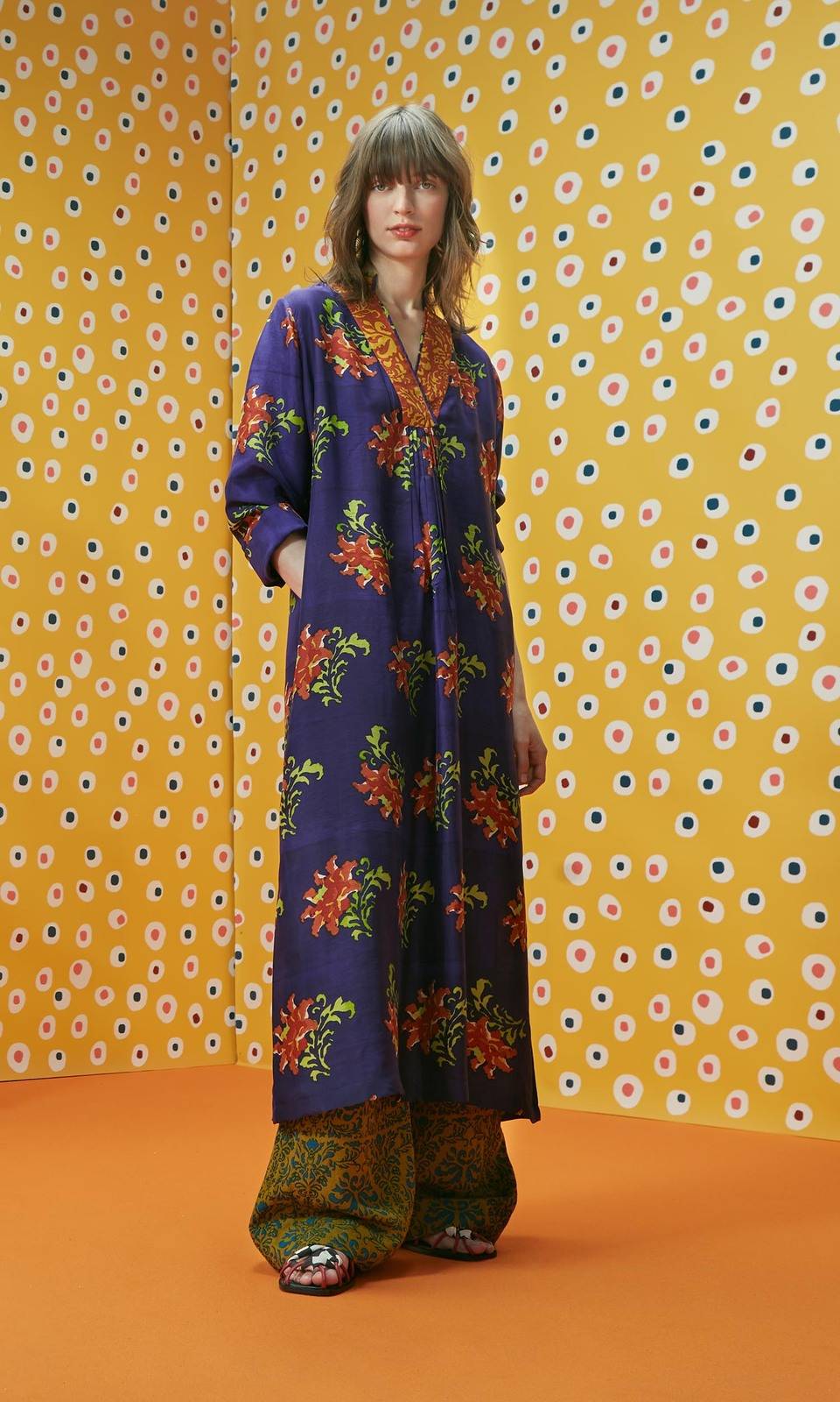 Lisa Corti Caftano Radha Tangeri Flower Purple