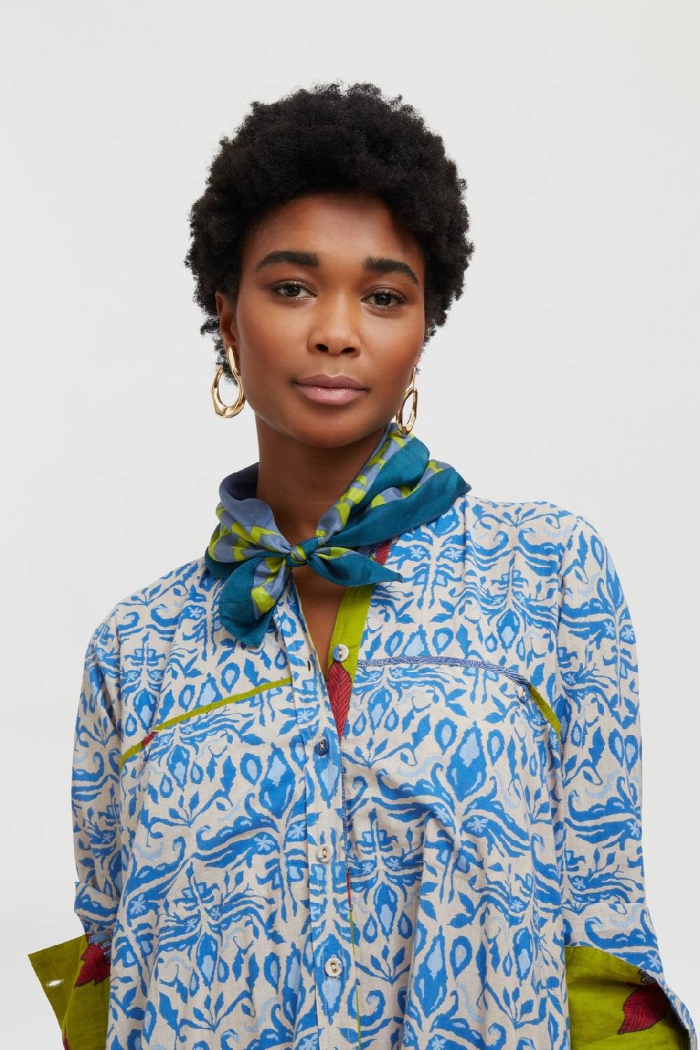 Lisa Corti Camicia Acapulco Abhanery Damasque Blue