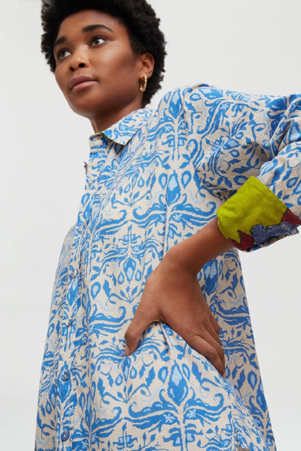 Lisa Corti Camicia Acapulco Abhanery Damasque Blue