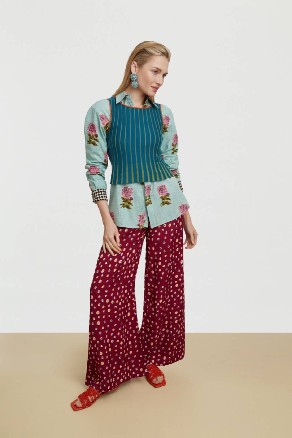 Lisa Corti Camicia Acapulco Mamagoto Celadon