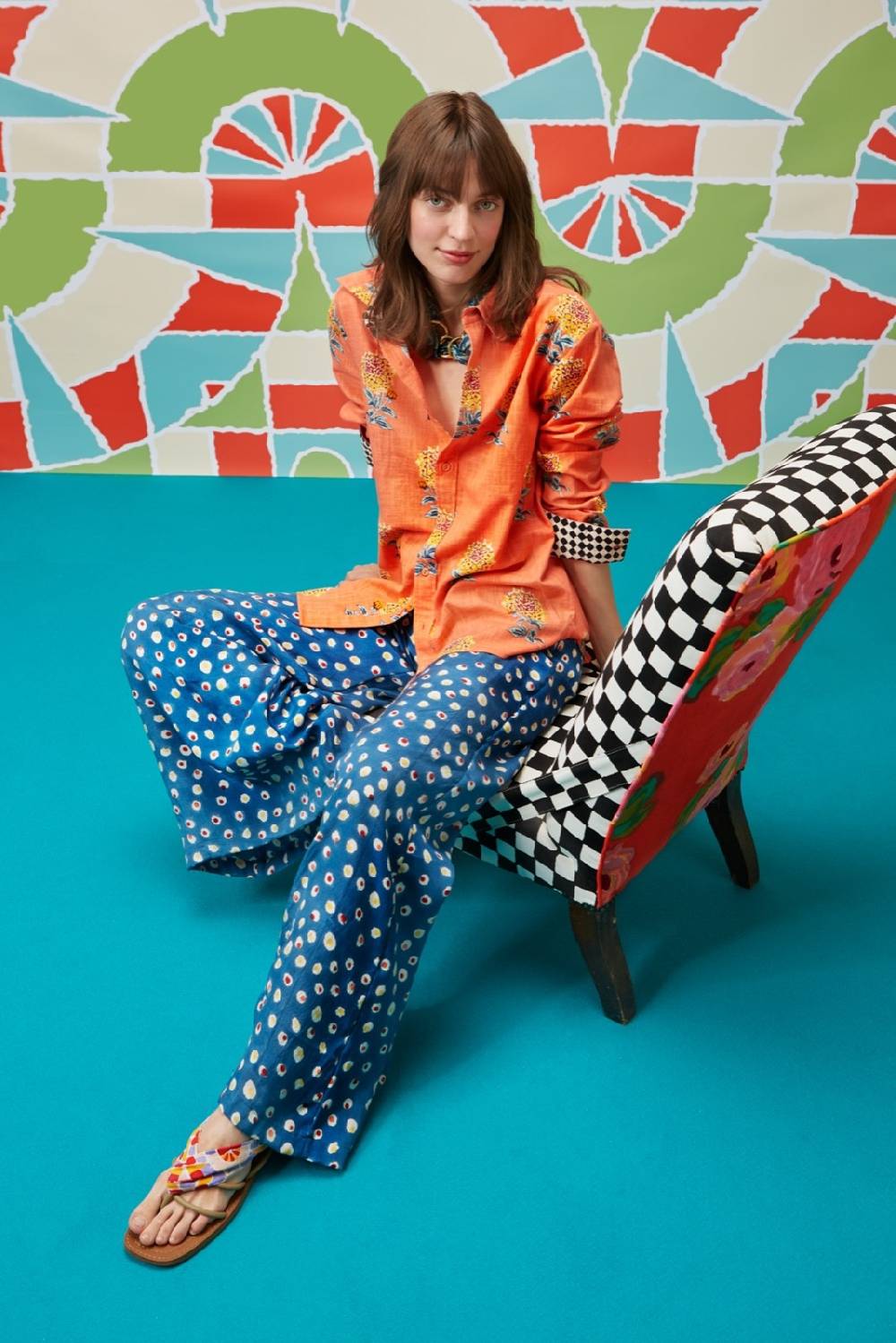 Lisa Corti Camicia Acapulco Mamagoto Geranium