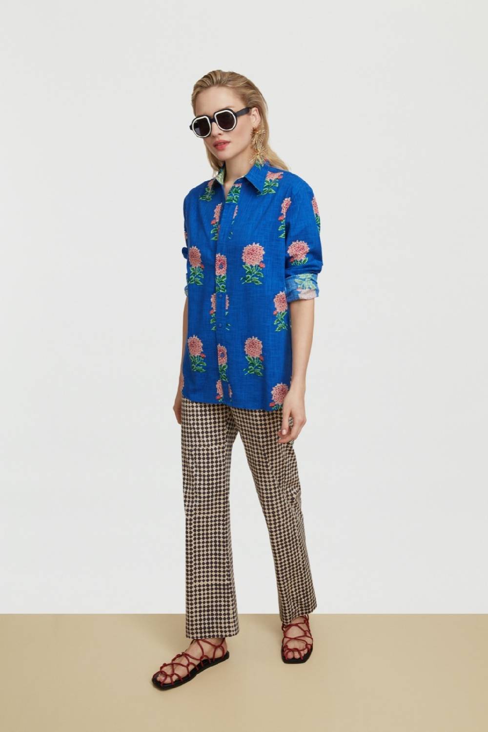 Lisa Corti Camicia Acapulco Mamagoto Royal Blue