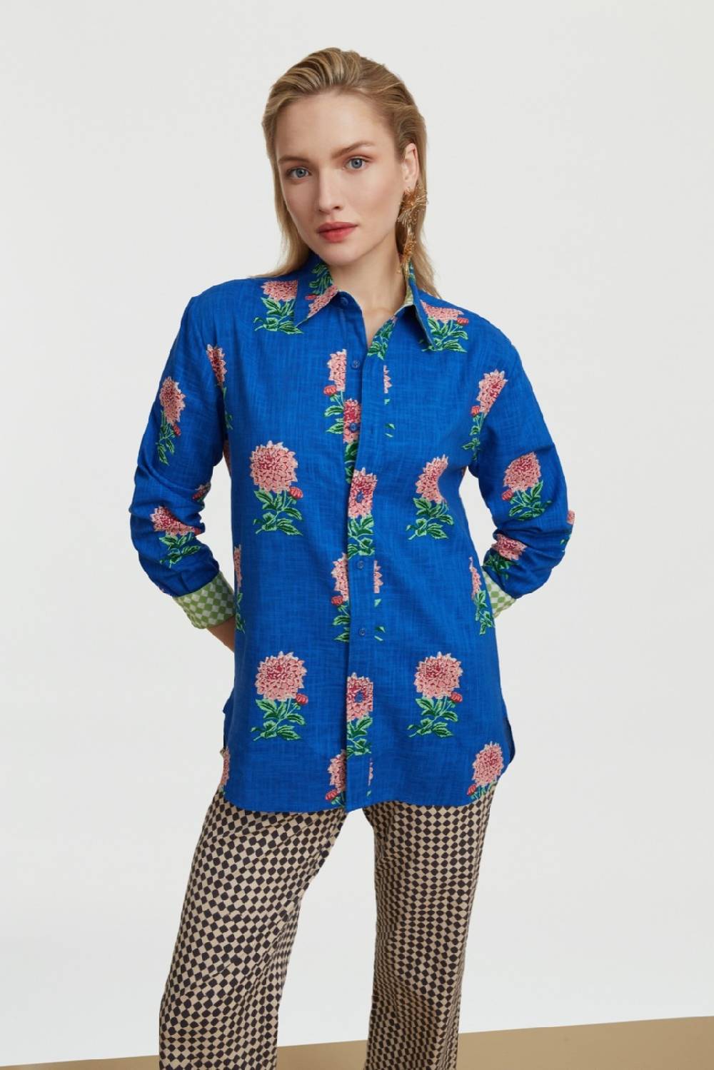 Lisa Corti Camicia Acapulco Mamagoto Royal Blue