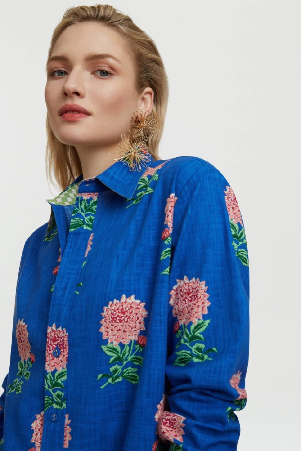 Lisa Corti camicia acapulco mamagoto royal blue