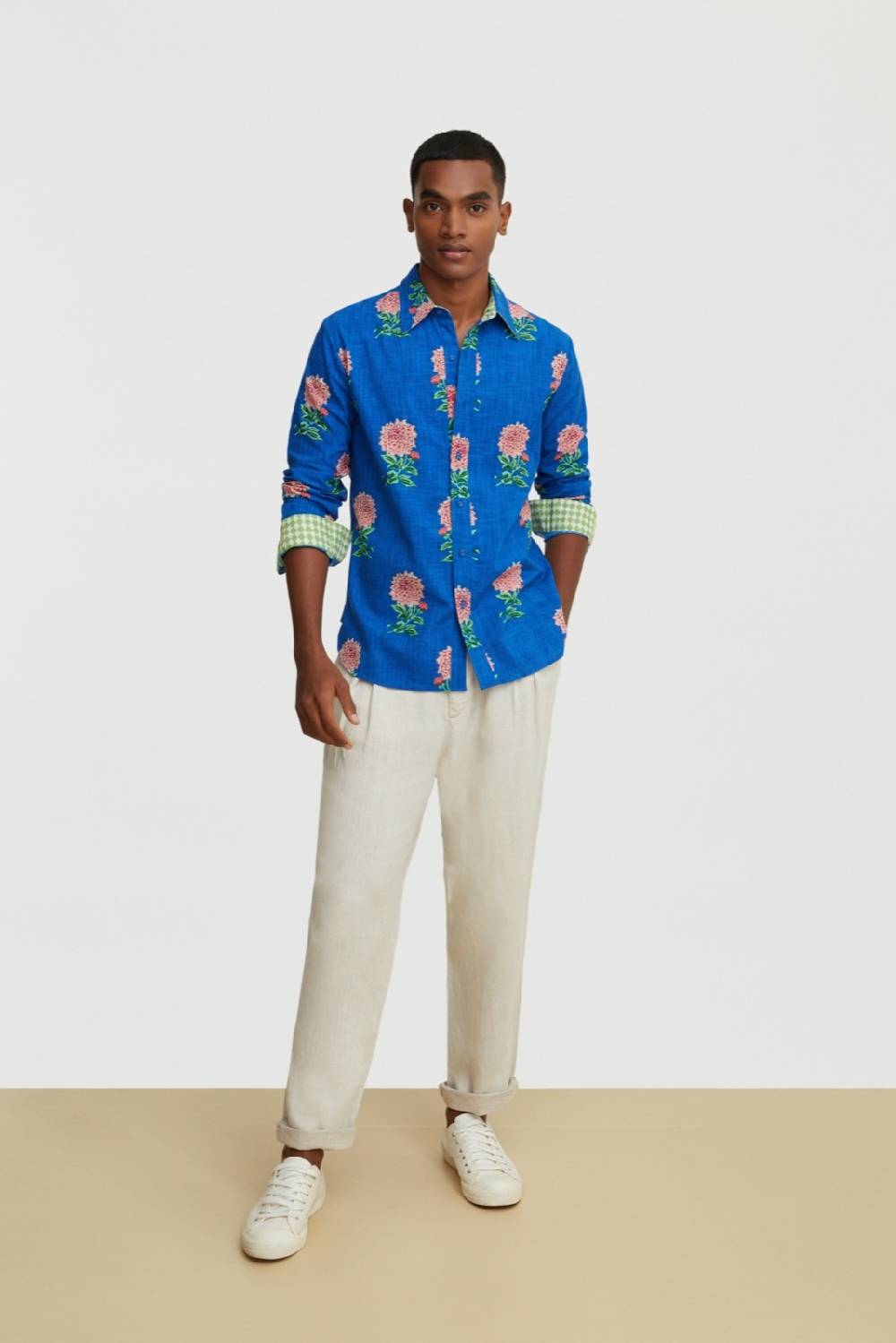 Lisa Corti camicia acapulco mamagoto royal blue