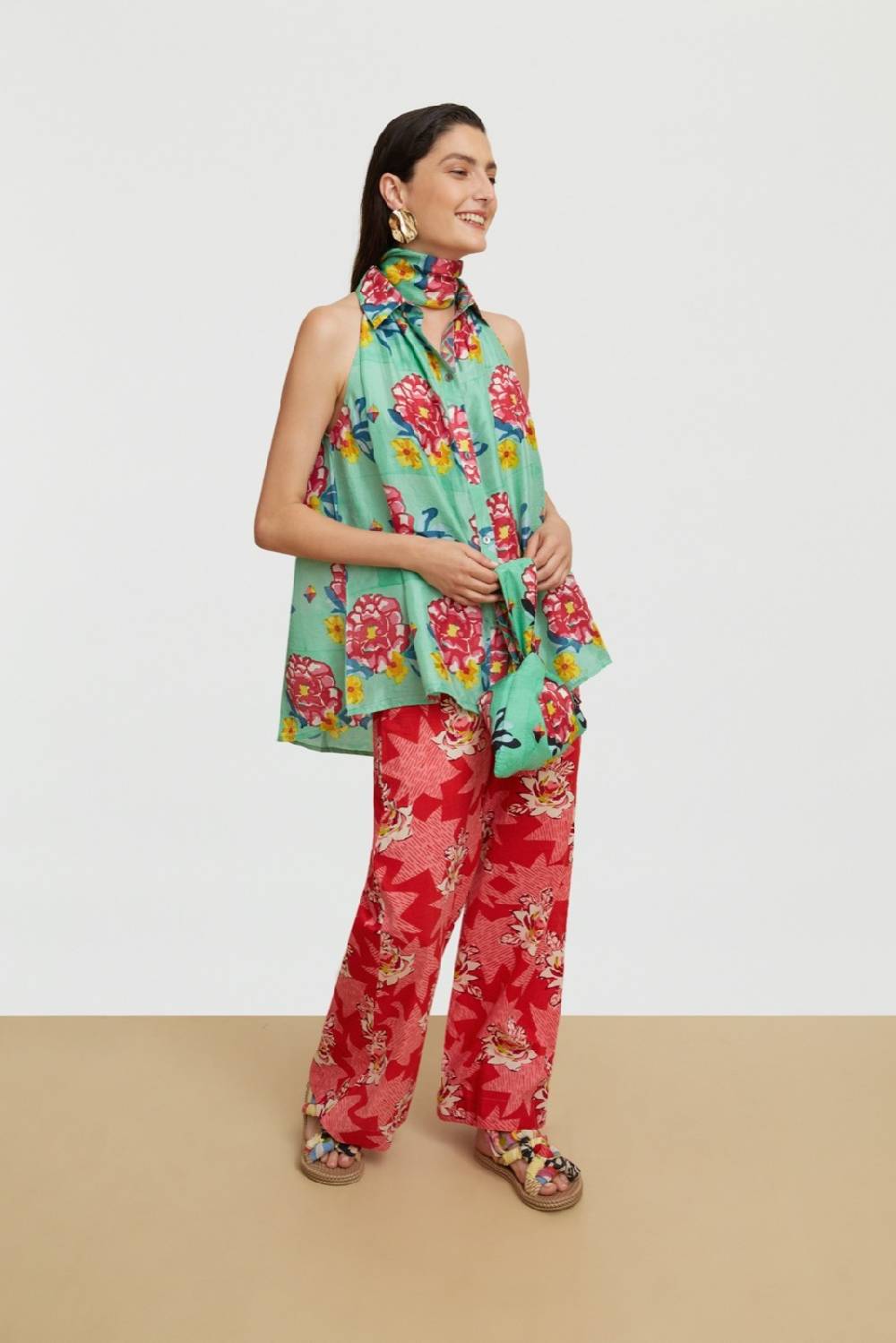 Lisa Corti Camicia Ava Ramye Aqua