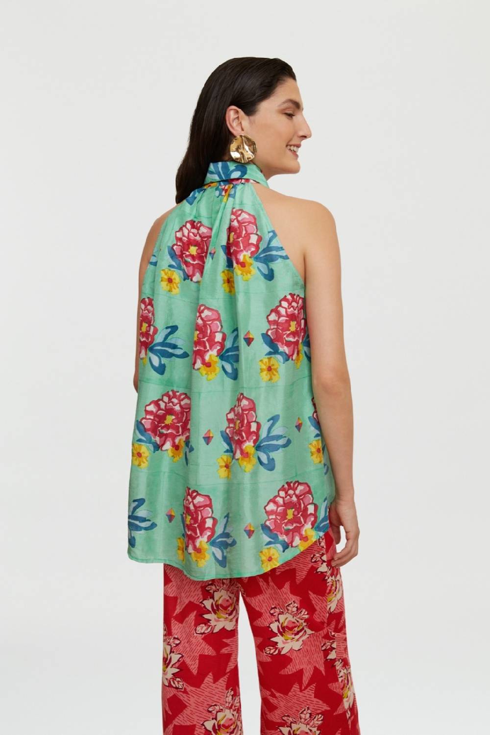 Lisa Corti Camicia Ava Ramye Aqua