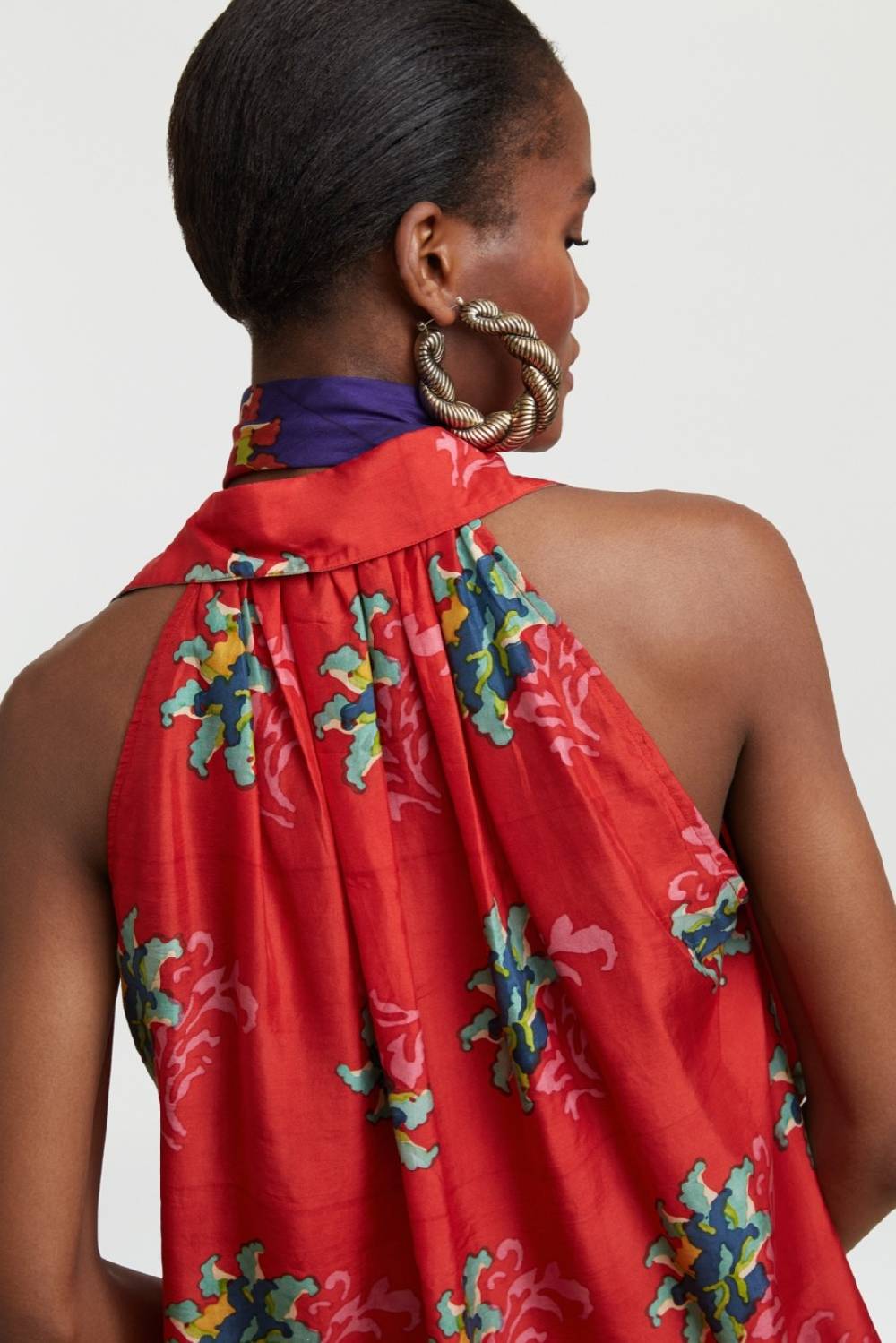 Lisa Corti Camicia Ava Tangeri Flower Coral