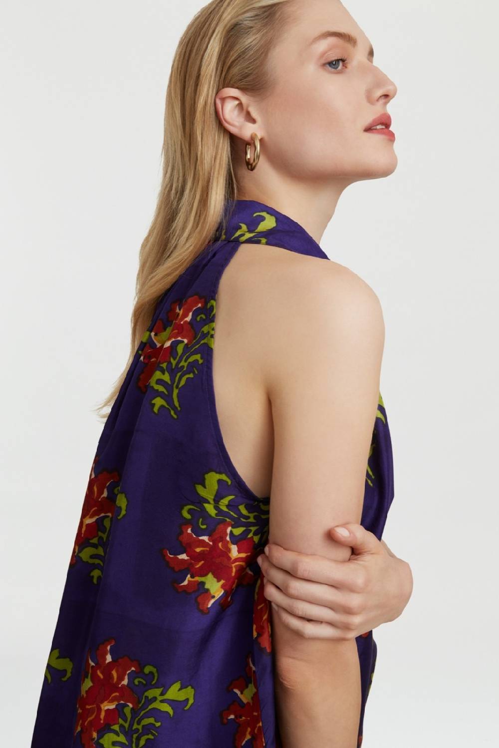 Lisa Corti Camicia Ava Tangeri Flower Purple