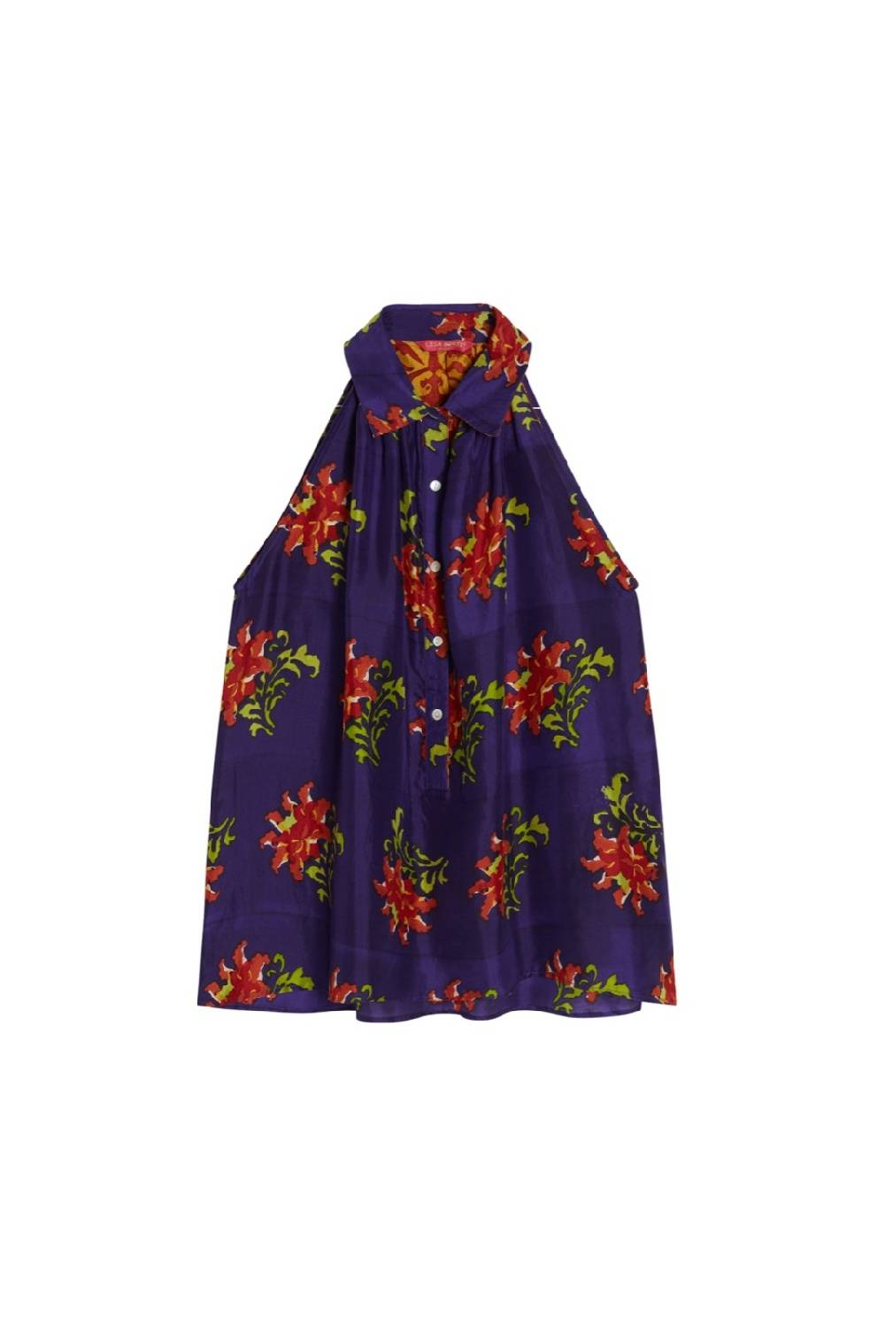 Lisa Corti Camicia Ava Tangeri Flower Purple