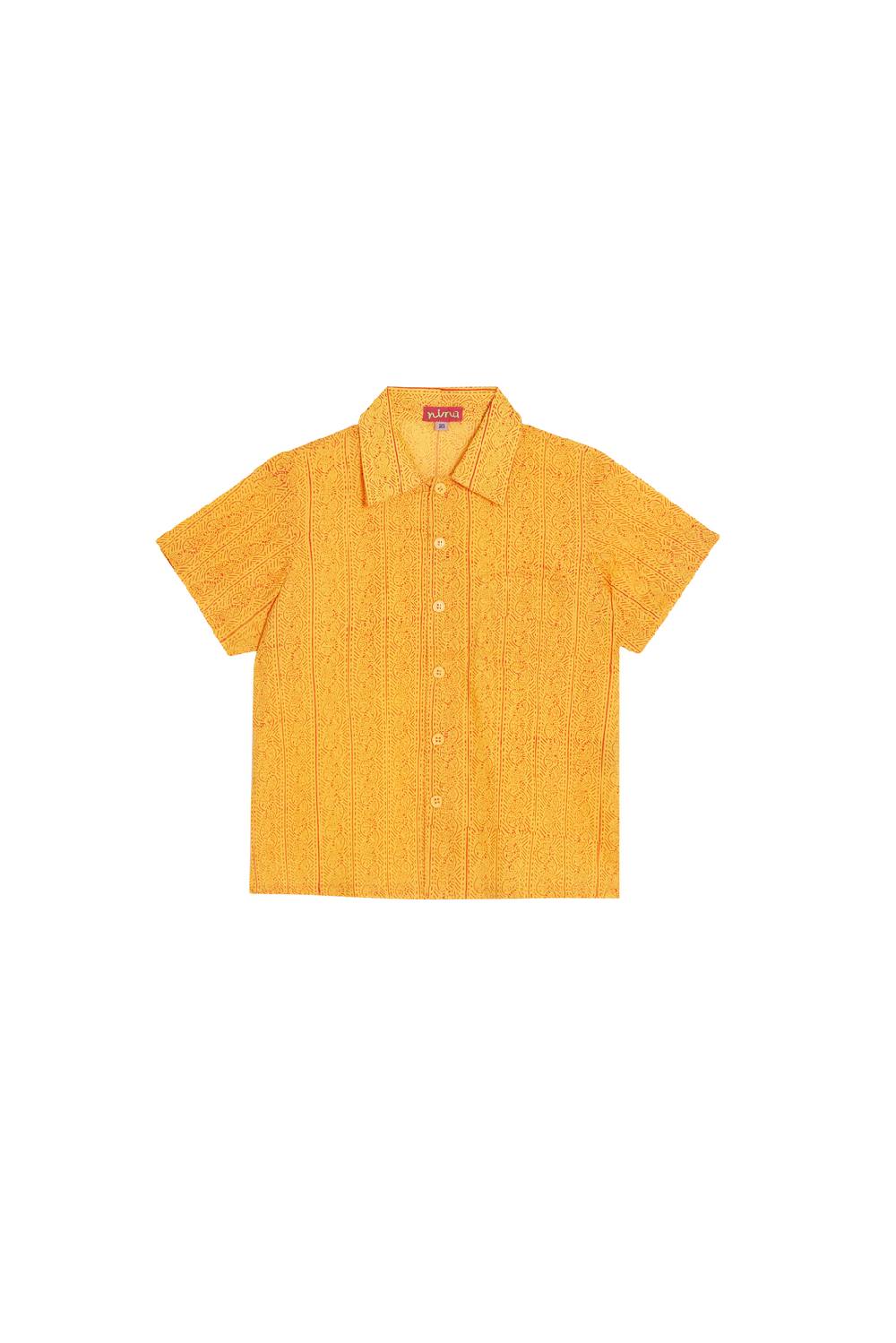 Lisa Corti Camicia Baby Pietro Border Yellow