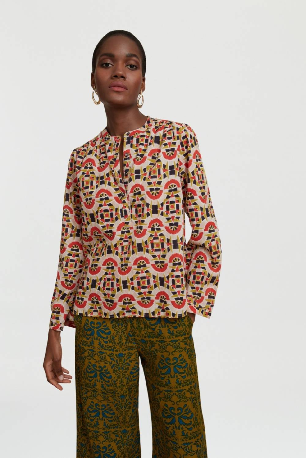 Lisa Corti Camicia Batumi Folk Mirror Black