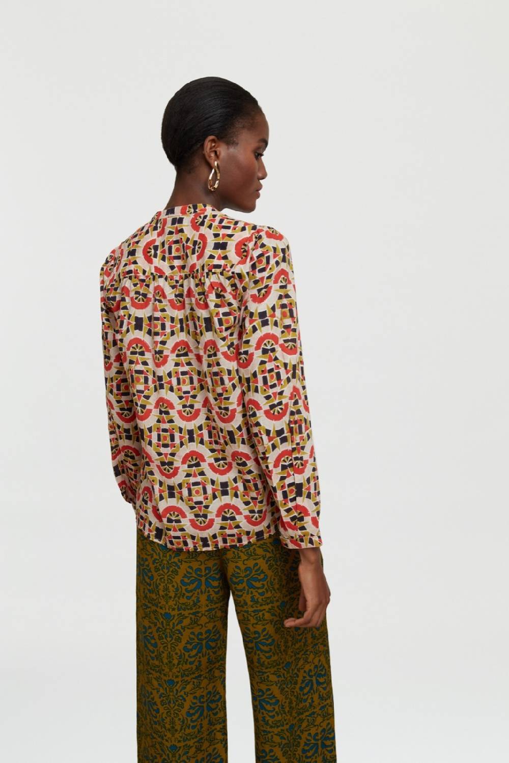 Lisa Corti Camicia Batumi Folk Mirror Black