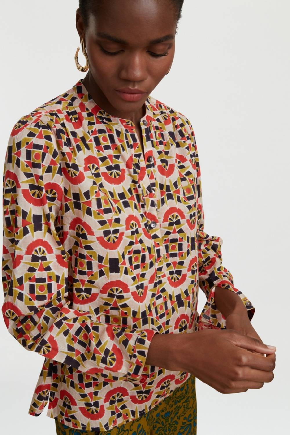 Lisa Corti camicia batumi folk mirror black