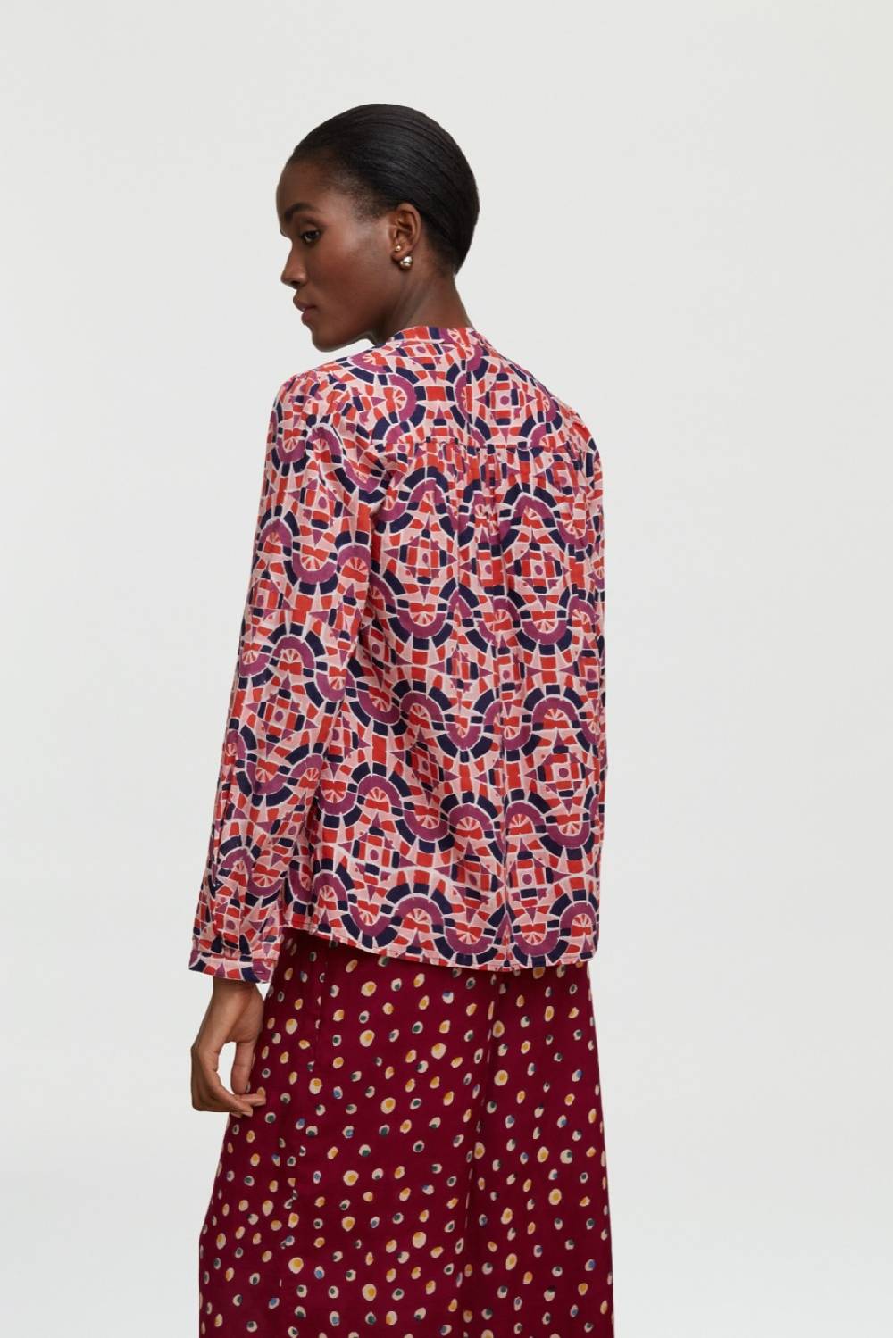 Lisa Corti Camicia Batumi Folk Mirror Purple