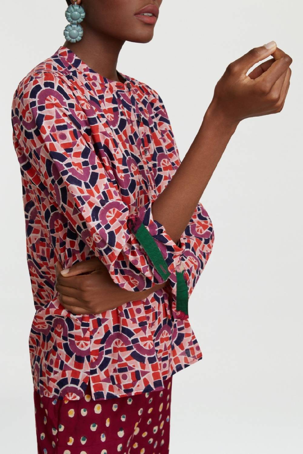 Lisa Corti Camicia Batumi Folk Mirror Purple